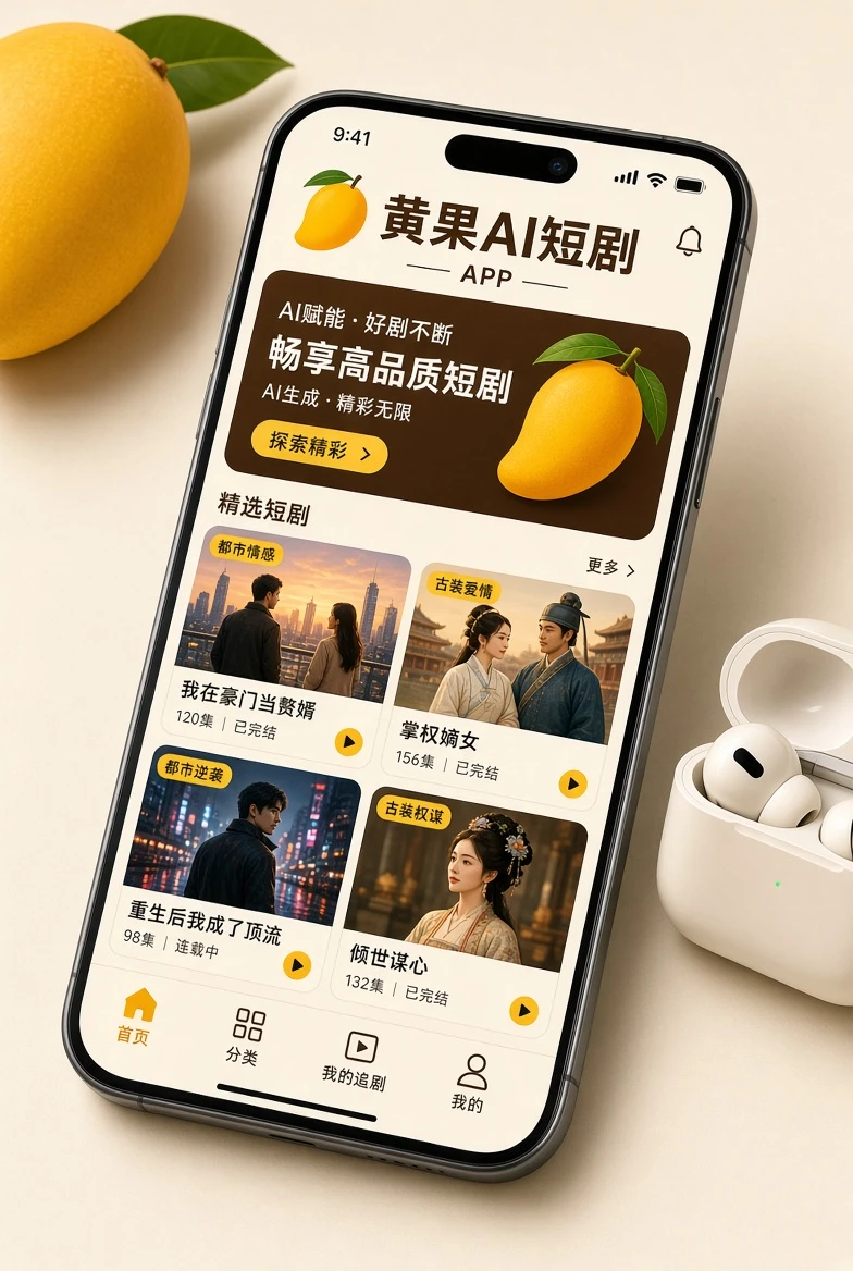 黄果AI短剧移动端